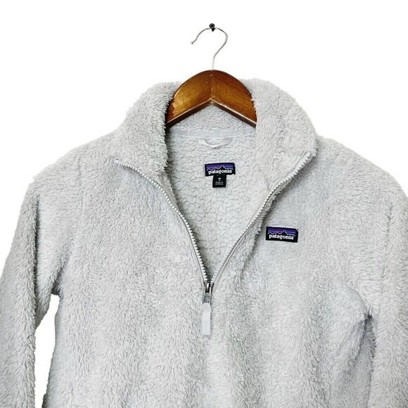 Patagonia Kids Los Gatos 1/4 Zip Fleece Pullover Size Medium Birch White - Picture 6 of 13